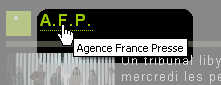 Capture d'écran : un sigle correctement présenté (A.F.P : Agence France Presse) 